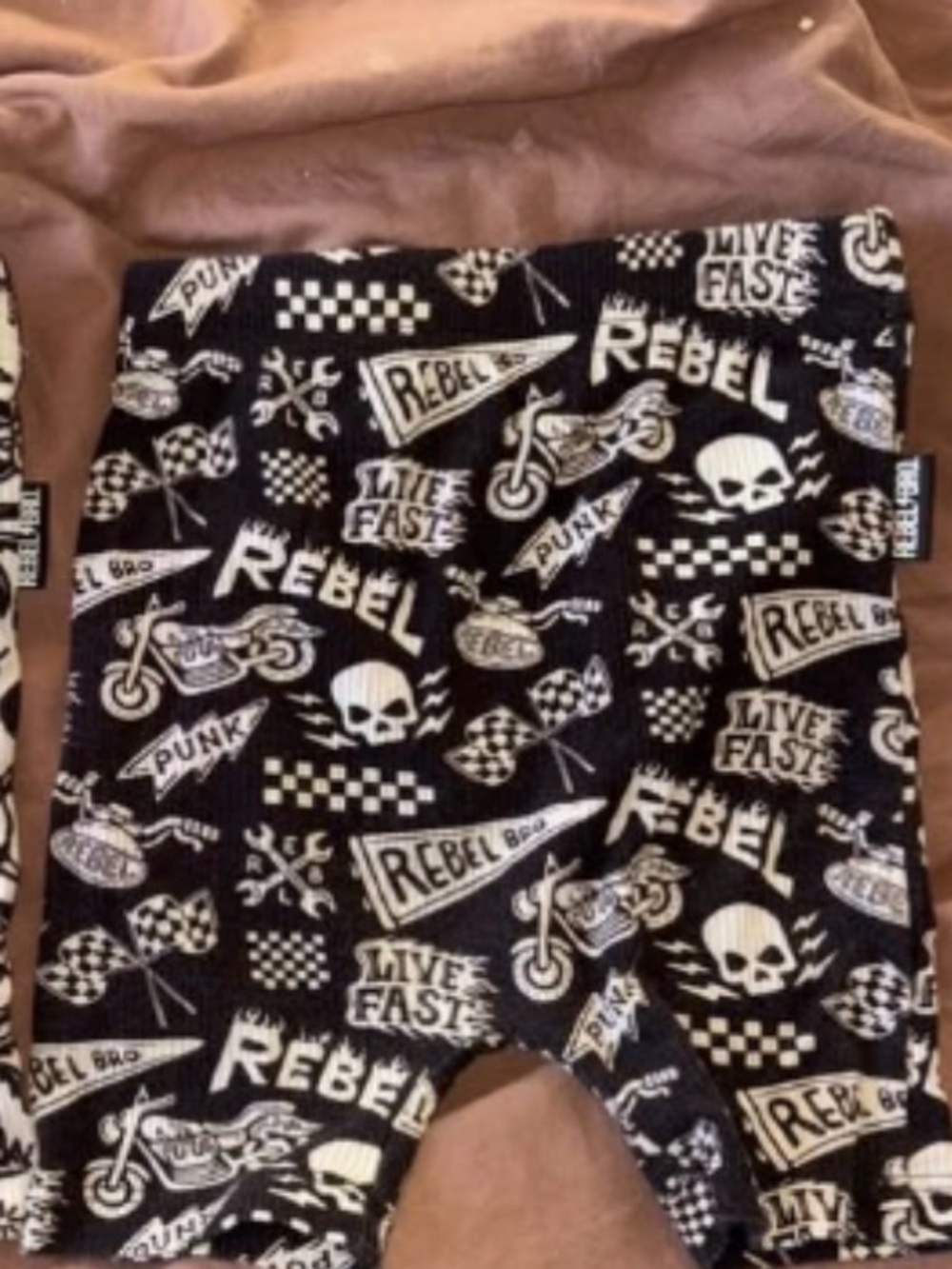 Rebel Graphic Black Kids' Shorts